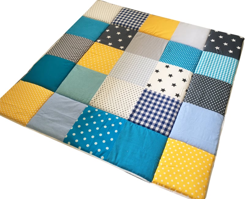 Speelkleed baby speelkleed groot Stoer Geel Blauw Grijs