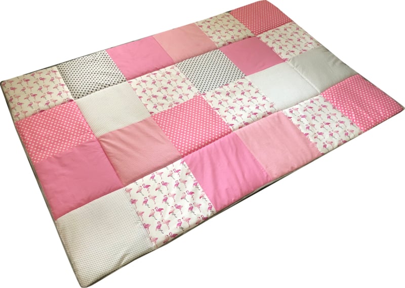 Speelkleed baby speelkleed groot Flamingo's Roze Wit Grijs