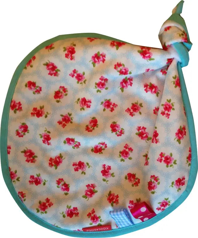 Floral patroon baby slab met knooppunthoek voor Speendoekje Mintgroene ster grijs